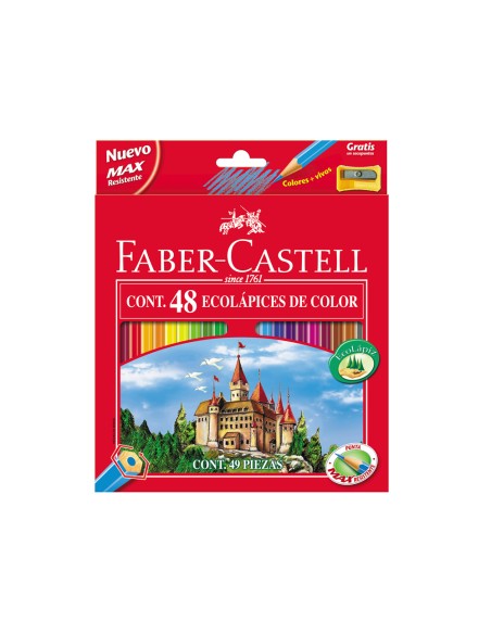 CI | Lapices de colores faber-castell c/48 colores hexagonal madera reforestada