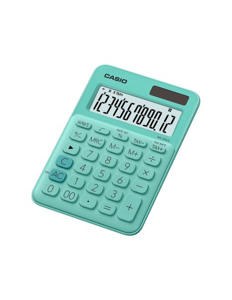 CI | Calculadora casio ms-20uc-gn sobremesa 12 digitos tax +/- color verde