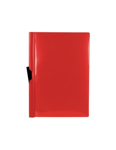 CI | Carpeta liderpapel dossier pinza lateral polipropileno din a4 rojo translucido 30 hojas pinza deslizante