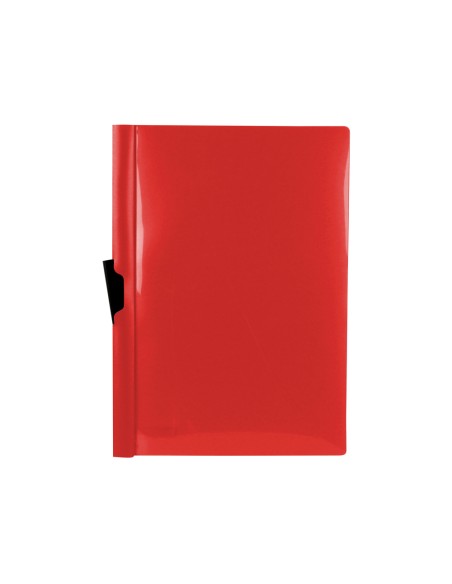 CI | Carpeta liderpapel dossier pinza lateral polipropileno din a4 rojo translucido 30 hojas pinza deslizante