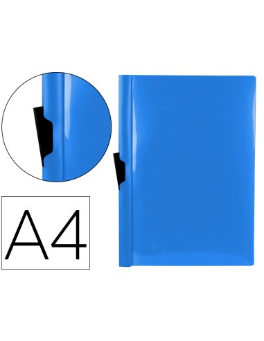 CI | Carpeta liderpapel dossier pinza lateral polipropileno din a4 azul translucido 60 hojas pinza deslizante