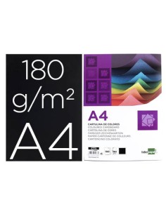 CI | Cartulina liderpapel a4 180g/m2 negro paquete de 100