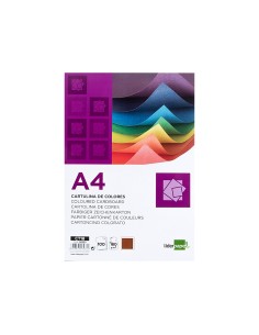 CI | Cartulina liderpapel a4 180g/m2 marron paquete de 100 2