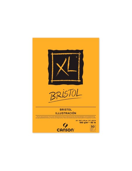 CI | Bloc dibujo canson xl bristol din a3 extraliso encolado 29,7x42 cm 50 hojas 180 gr