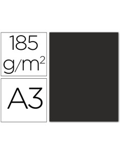 CI | Cartulina guarro din a3 negro 185 gr paquete 50 h