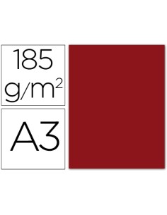 CI | Cartulina guarro din a3 granate 185 gr paquete 50 h