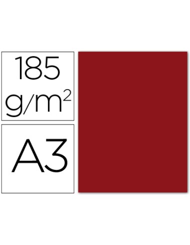 CI | Cartulina guarro din a3 granate 185 gr paquete 50 h