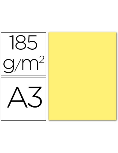 CI | Cartulina guarro din a3 amarillo 185 gr paquete 50 h