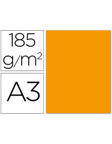 CI | Cartulina guarro din a3 mandarina185 gr paquete 50 h
