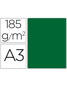 CI | Cartulina guarro din a3 verde abeto 185 gr paquete 50 h