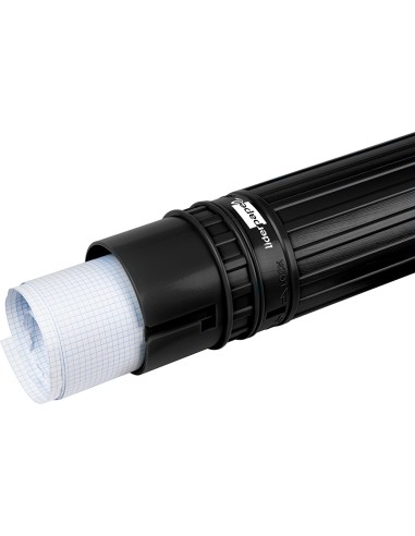 CI | Portaplanos plastico liderpapel diametro 9 cm extensible hasta 125 cm negro