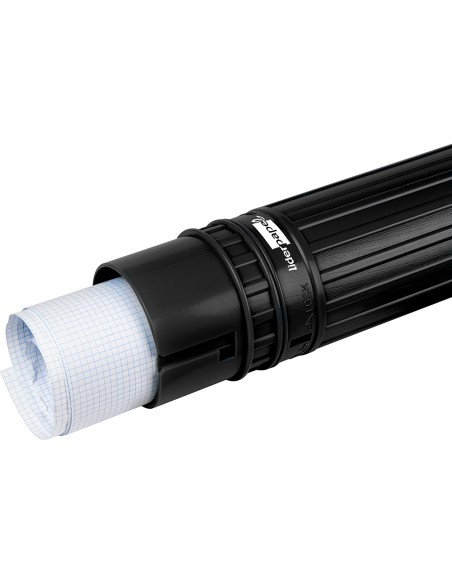 CI | Portaplanos plastico liderpapel diametro 9 cm extensible hasta 125 cm negro