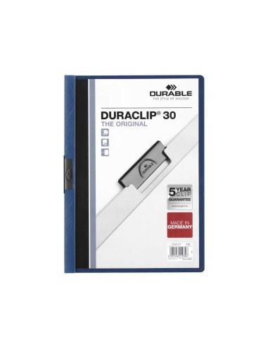 CI | Carpeta duraclip dossier pinza lateral azul oscuro capacidad 30 hojas