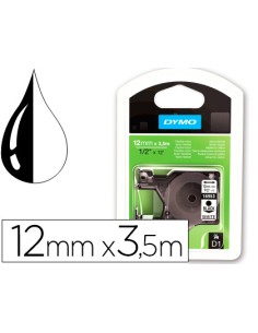 CI | Cinta dymo negro blanco 12mm x3,5 mt d1 nylon