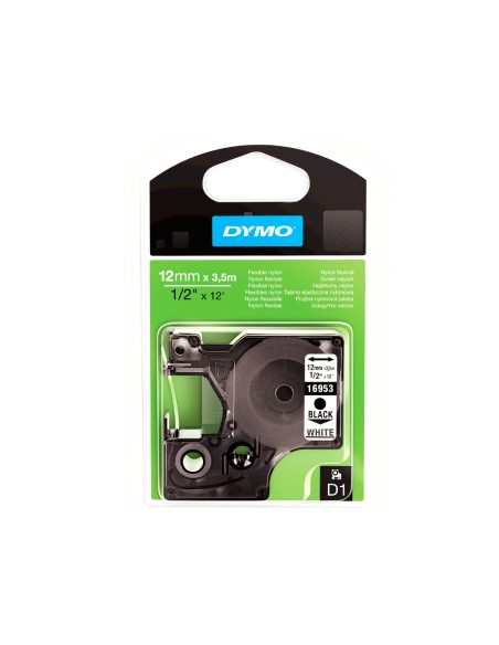 CI | Cinta dymo negro blanco 12mm x3,5 mt d1 nylon