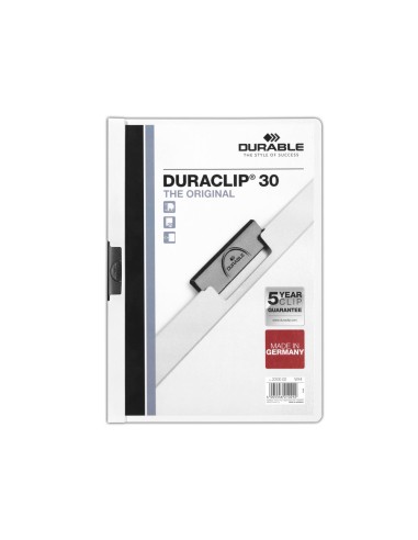 CI | Carpeta duraclip dossier pinza lateral blanco capacidad 30 hojas