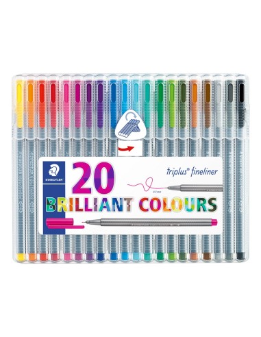 CI | Rotulador staedtler triplus fineliner estuche 20 colores surtidos