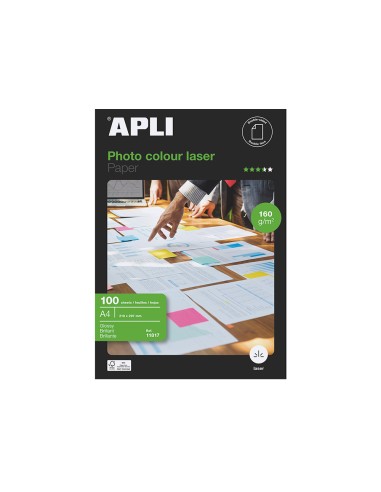 CI | Papel fotografico apli glossy doble cara din a4 pack de 100 hojas 160 gr