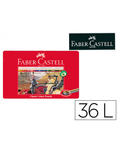 CI | Lapices de colores faber castell caja metalica de 36 colores surtidos