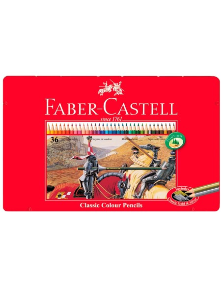 CI | Lapices de colores faber castell caja metalica de 36 colores surtidos