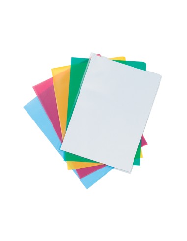 CI | Carpeta dossier uñero plastico q-connect din a4 120 micras colores surtidos caja de 100 unidades