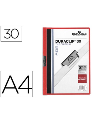 CI | Carpeta duraclip dossier pinza lateral rojo capacidad 30 hojas