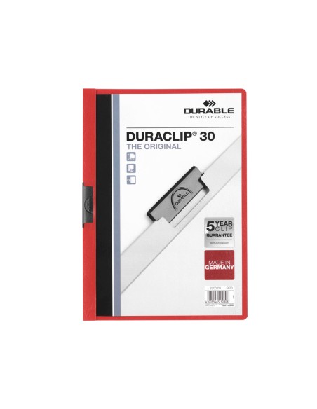 CI | Carpeta duraclip dossier pinza lateral rojo capacidad 30 hojas
