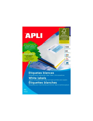 CI | Etiqueta adhesiva apli 1270 tamaño 70x25 mm -fotocopiadora -laser -ink-jet-caja con 100 hojas din a4