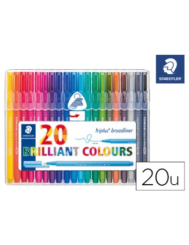 CI | Rotulador staedtler triplus brilliant colours broadliner estuche de 20 unidades colores surtidos