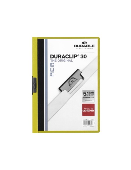 CI | Carpeta duraclip dossier pinza lateral verde capacidad 30 hojas