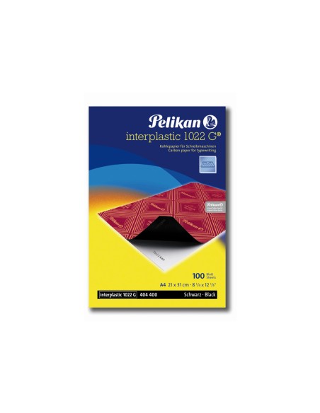 CI | Papel carbon pelikan negro interplastic 1022 g tamaño a4 caja de 100 unidades