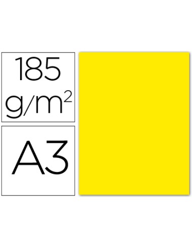 CI | Cartulina guarro din a3 amarillo fluorescente 185 gr paquete 50 h