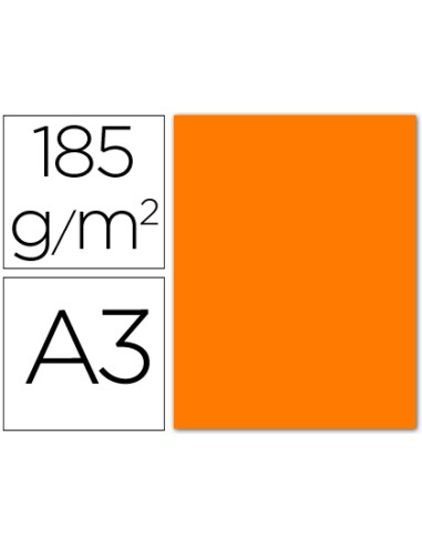 CI | Cartulina guarro din a3 naranja fluorescente 185 gr paquete 50 h