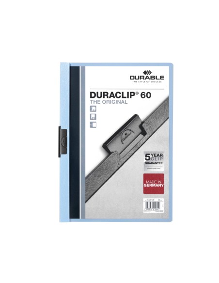 CI | Carpeta duraclip dossier pinza lateral azul capacidad 60 hojas