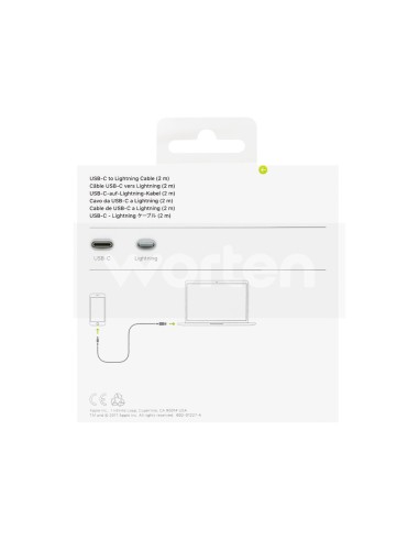 Cable usb tipo-c a lightning apple mkq42zm/a - 2 metros