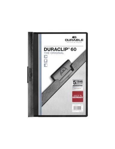 CI | Carpeta duraclip dossier pinza lateral negro capacidad 60 hojas