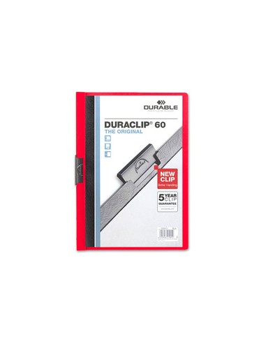CI | Carpeta duraclip dossier pinza lateral rojo capacidad 60 hojas
