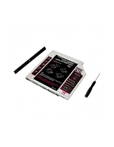 Adaptador para portátil woxter hdd caddy 20 - para sustituir dvd por hd/ssd de 2.5'/6.35cm 9.5mm - incluye destornillador y 
