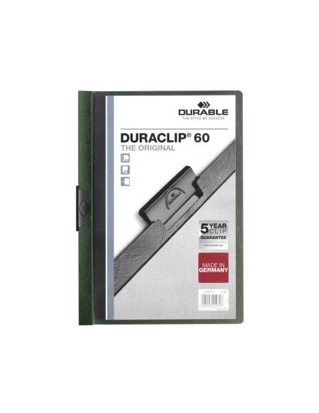 CI | Carpeta duraclip dossier pinza lateral verde oscuro capacidad 60 hojas