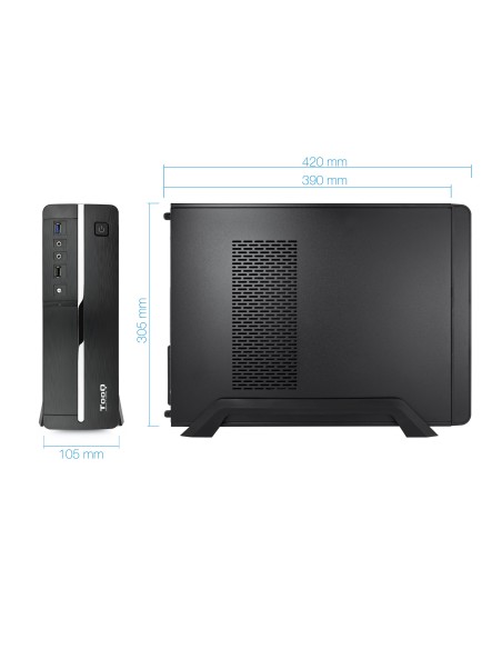 Caja Sobremesa Slim TooQ TQC-3005U3 con Fuente 500W