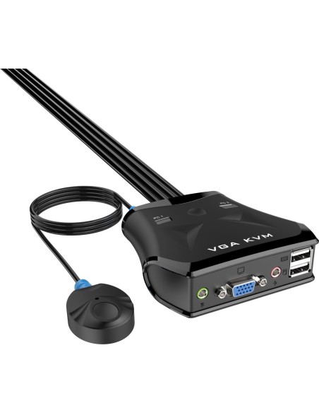 Conmutador SVGA Aisens A111-0411/ 2PC con 1 sólo teclado y ratón