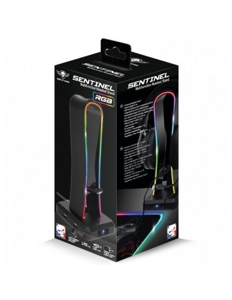 Soporte para Auriculares Spirit Of Gamer Sentinel/ 4 USB/ RGB