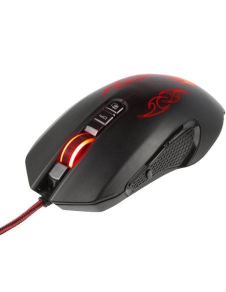 Ratón Gaming Konix Drakkar Hoenir/ Hasta 3200 DPI/ Negro y Rojo