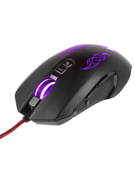 Ratón Gaming Konix Drakkar Hoenir/ Hasta 3200 DPI/ Negro y Rojo