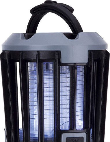 Atrapa insectos y lámpara portátil jata mostrap mib9n - 5w - 25m2 exterior/interior - 3 modos de eliminación - compatible con 