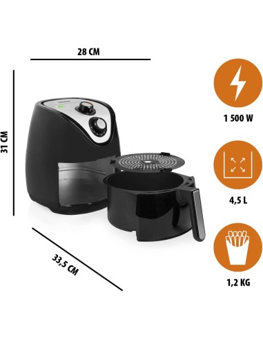 Freidora por Aire / Sin Aceite Tristar FR-6994 Crispy Fryer XXL/ 1500W/ Capacidad 4.5L