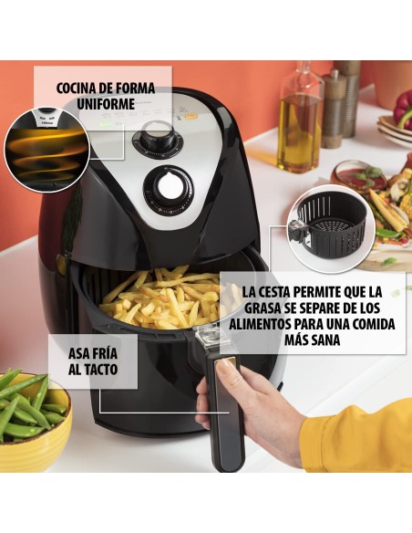 Freidora por Aire / Sin Aceite Tristar FR-6994 Crispy Fryer XXL/ 1500W/ Capacidad 4.5L
