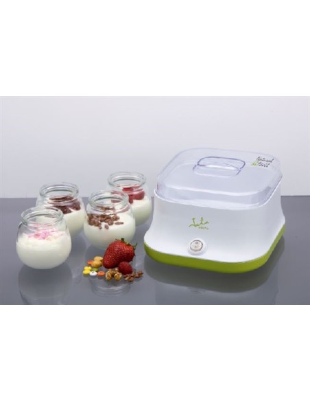 Yogurtera jata yg523 - 11w - capacidad para 4 yogures - 4 vasos cristal 150ml tapa rosca - recetas incluidas