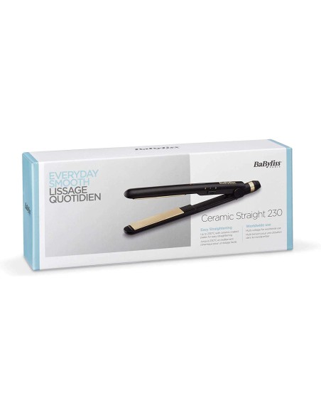 Plancha para el Pelo BaByliss Ceramic Straight 230 ST089E/ Negra y Dorada