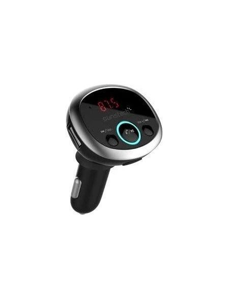 Transmisor fm/mp3 bluetooth para coche sunstech fmt300btusb black - 12/24v - pantalla 2.16cm - 2*usb (5v/2.1a) - micro sd - 